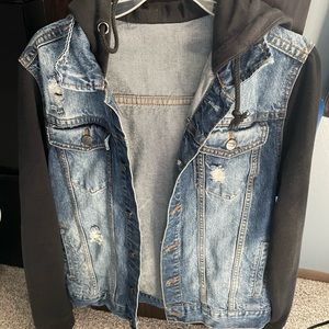 Men Jean jacket sweatshirt denim medium NYC